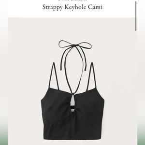 Abercrombie Black strappy cropped cami NWT
